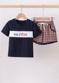 Auburn War Eagle Smocked Short Set