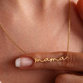 18K Gold Plated Waterproof Stainless Steel Mama Necklace - 7650