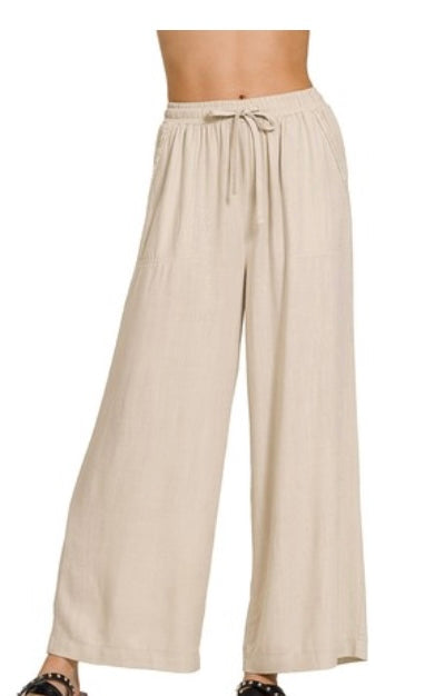 Wide Leg Linen Pants