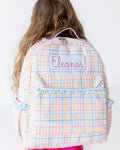 Girls Backpack - Pink Plaid