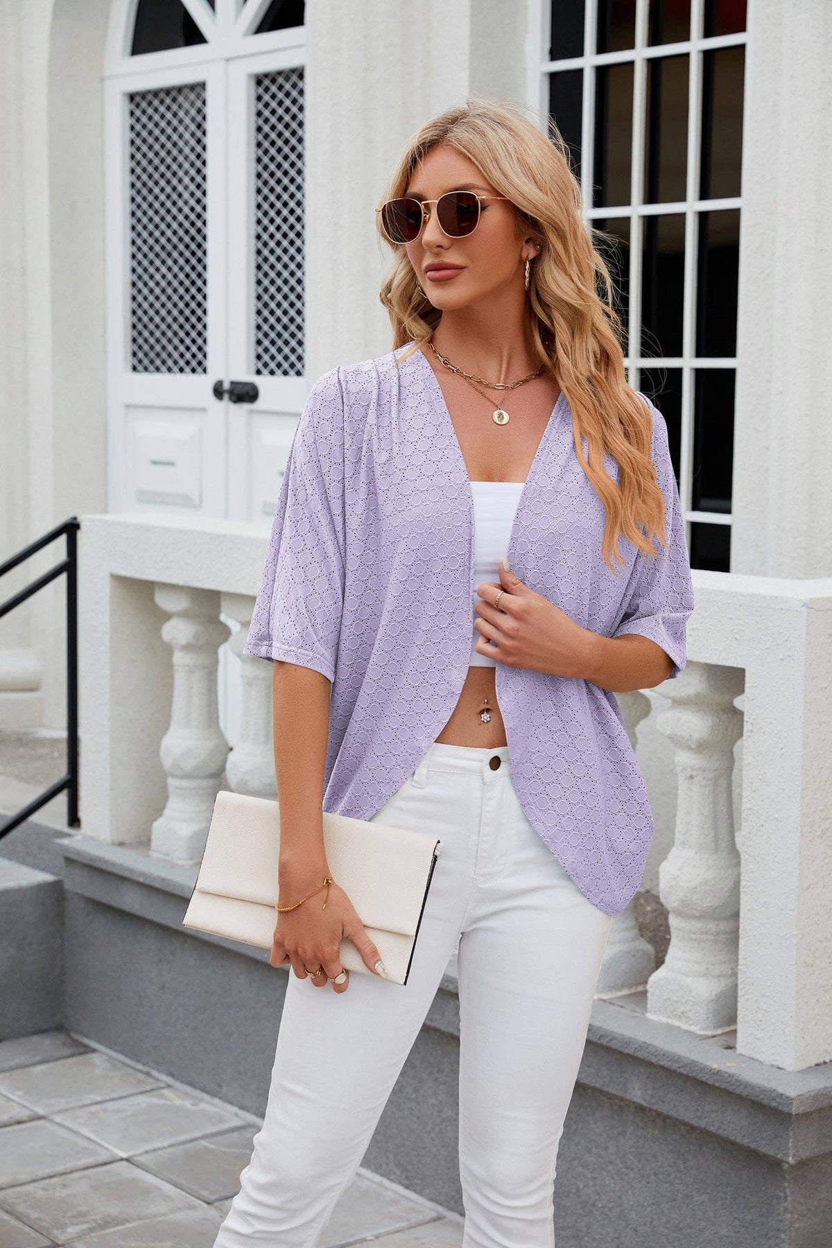 Short Sleeve Cardigan Lightweight Open Front Knit Sweaters: Black / 65%Rayon 30%Polyester 5%Spandex / L