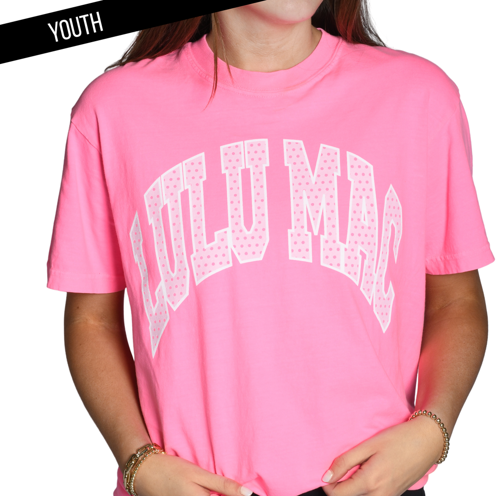 LULUMAC Dot Neon Pink Youth Comfort Colors Tee