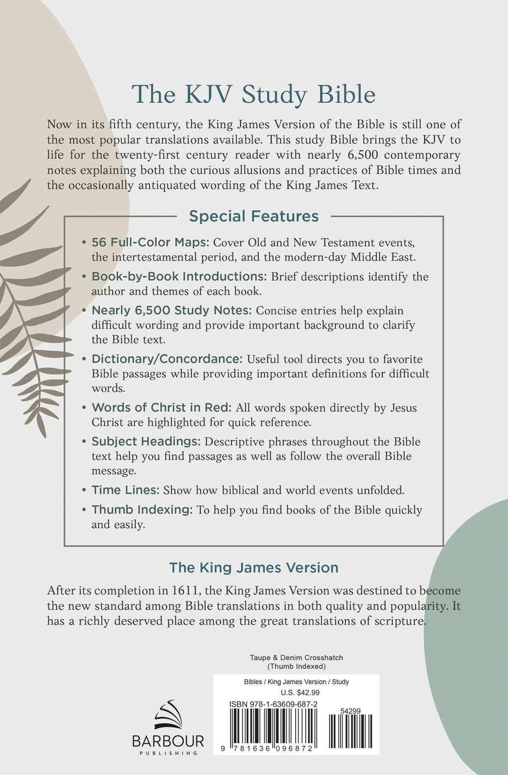 The KJV Study Bible: Atlas Edition: Taupe & Denim Crosshatch
