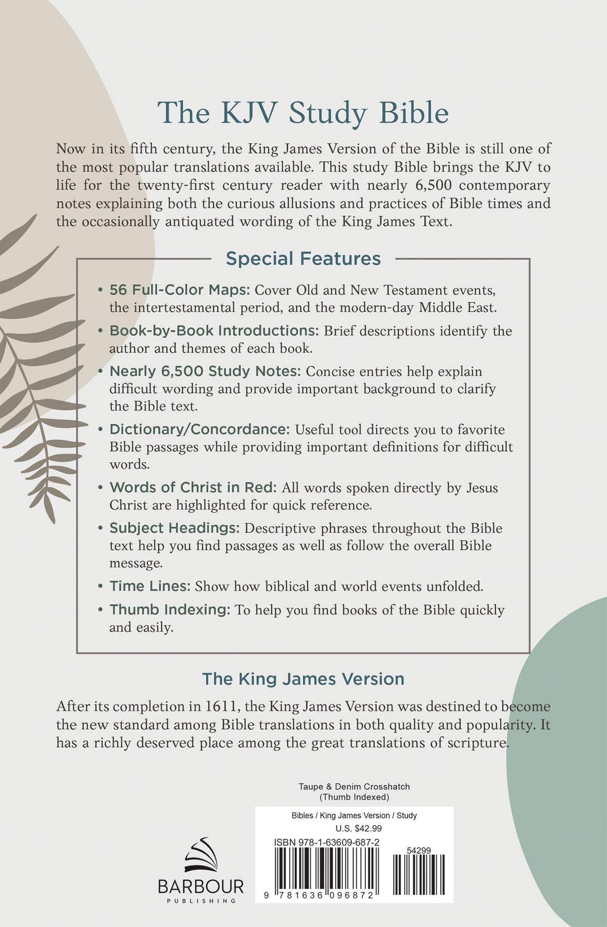 The KJV Study Bible: Atlas Edition: Taupe & Denim Crosshatch