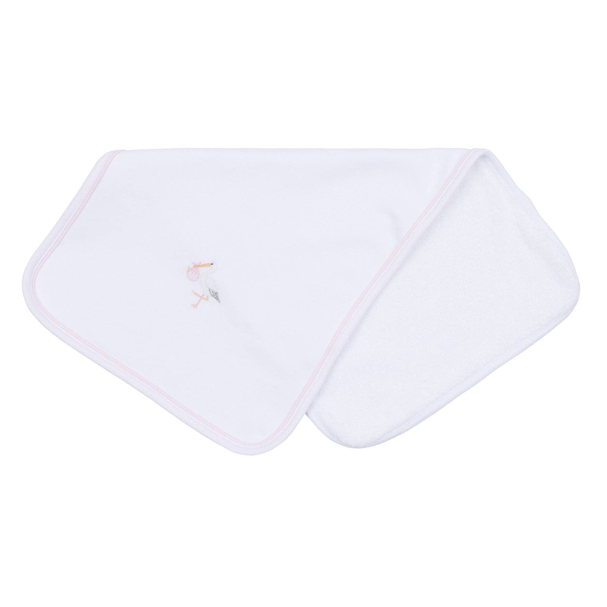 Vintage Stork Burp Cloth - Pink