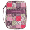 White Dove Bible Case Quilted Patchwork Brown XLarge