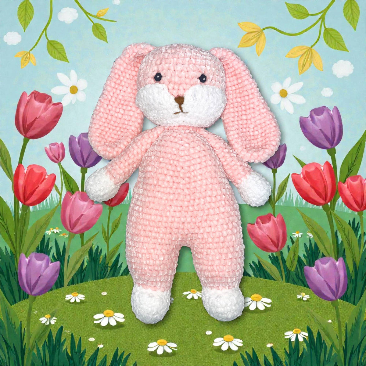 Blush the Bunny Chenille Crochet Doll