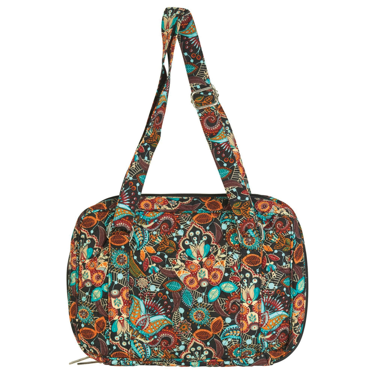 Bible Cover Brown Floral Quilted Large