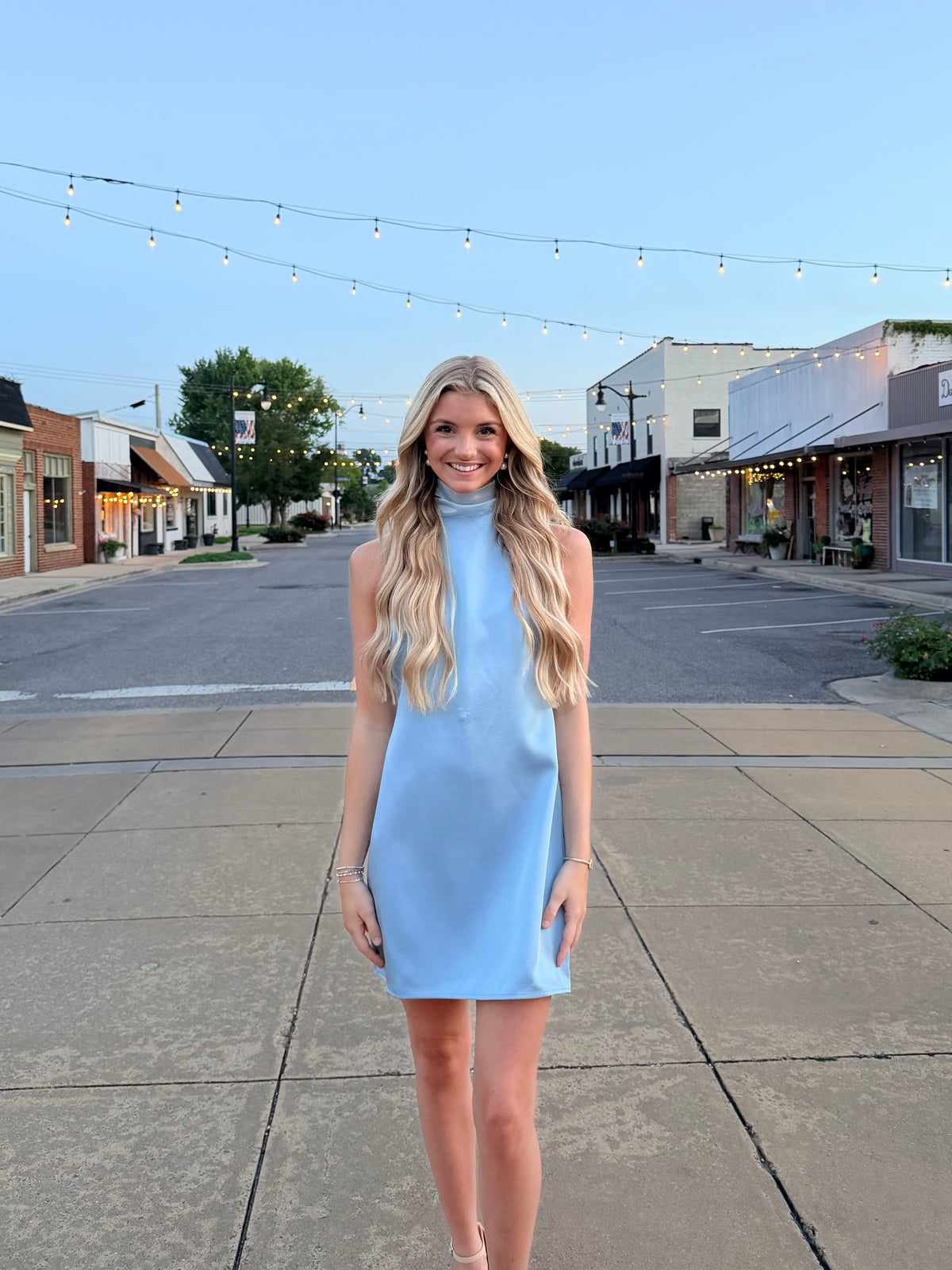 Dusty Blue Mini Dress
