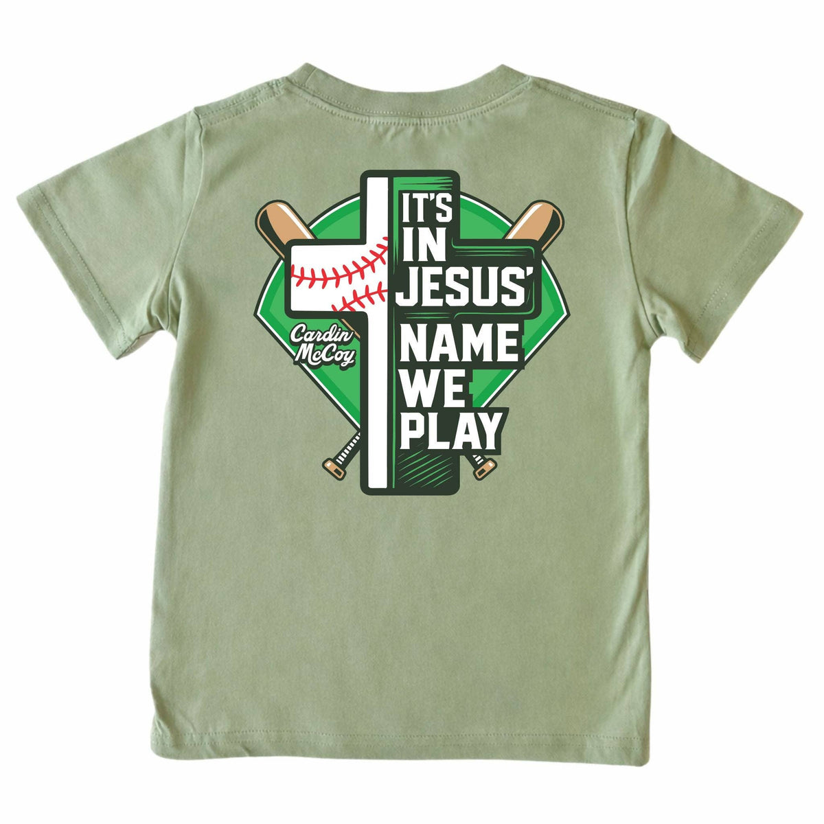 Kids' In Jesus Name Baseball Short-Sleeve Tee