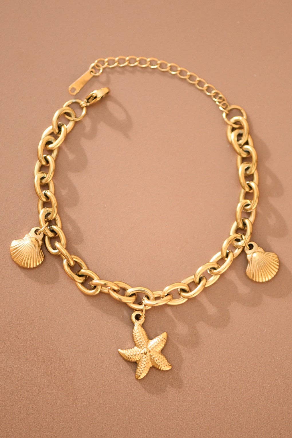 18K Gold PVD Plated Waterproof Stainless Steel Chain Bracelet - 7797