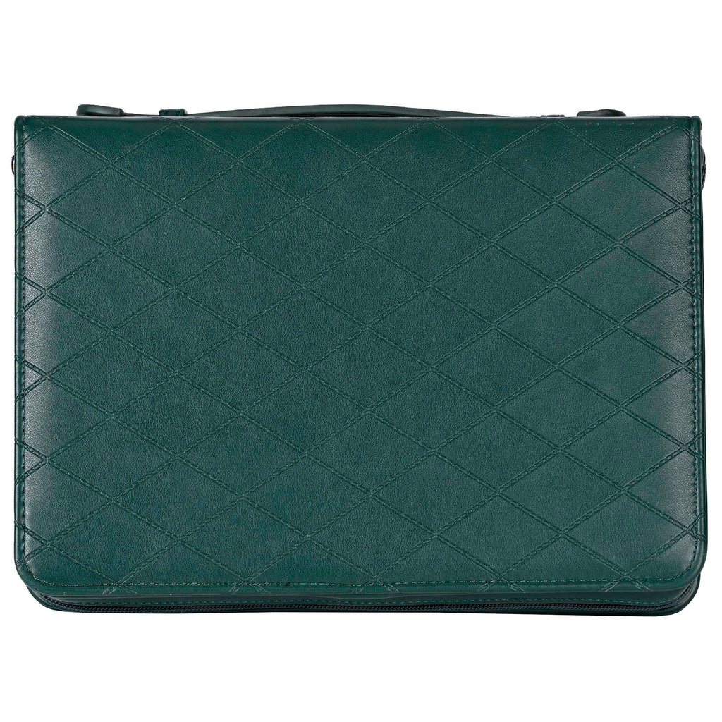 White Dove -Bible Case Quilted Be Still Green XLarge
