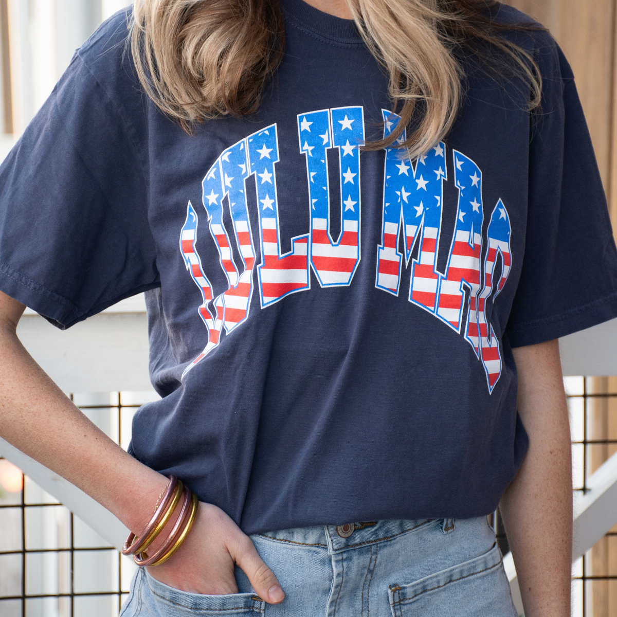 LM-SS-1000 Stars & Stripes Adult Navy Comfort Colors Tee