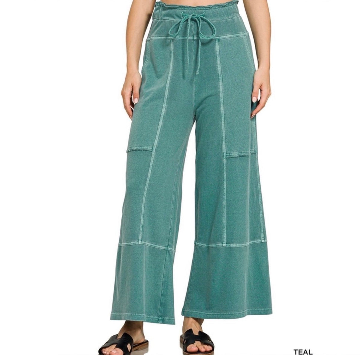 Teal Wide Legged Zenana Pants