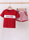Alabama Roll Tide Smocked Plaid Shorts Set