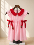 Pink Strawberry Swiss Dot Dress