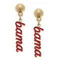 Bama Gold Enamel Script Earrings