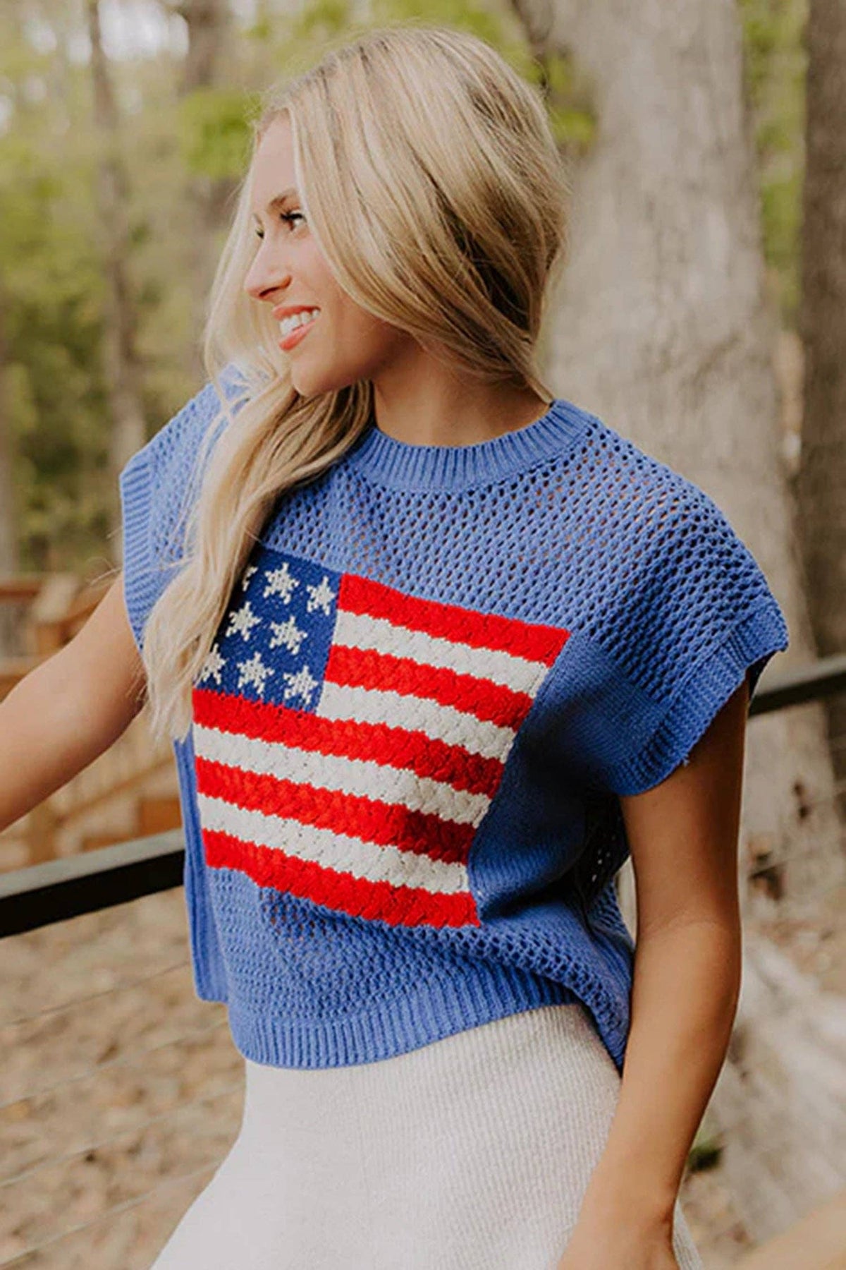 America Cut off Sweater