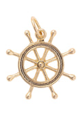 Captain's Wheel Charm in Shiny Gold