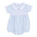 Landry Smocked Bubble - Light Blue