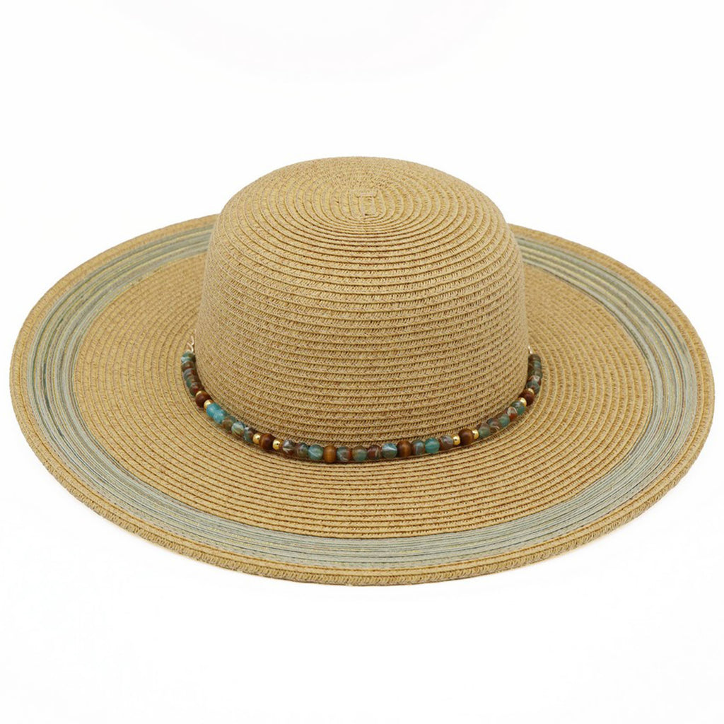 Beaded Band Summer Straw Sun Hat