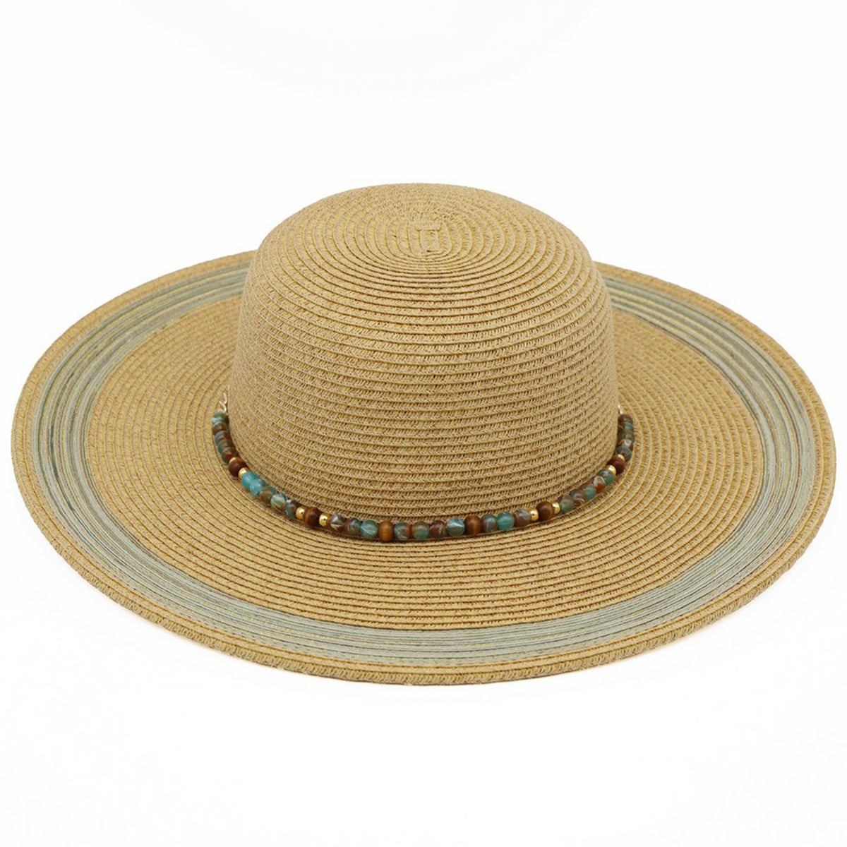 Beaded Band Summer Straw Sun Hat