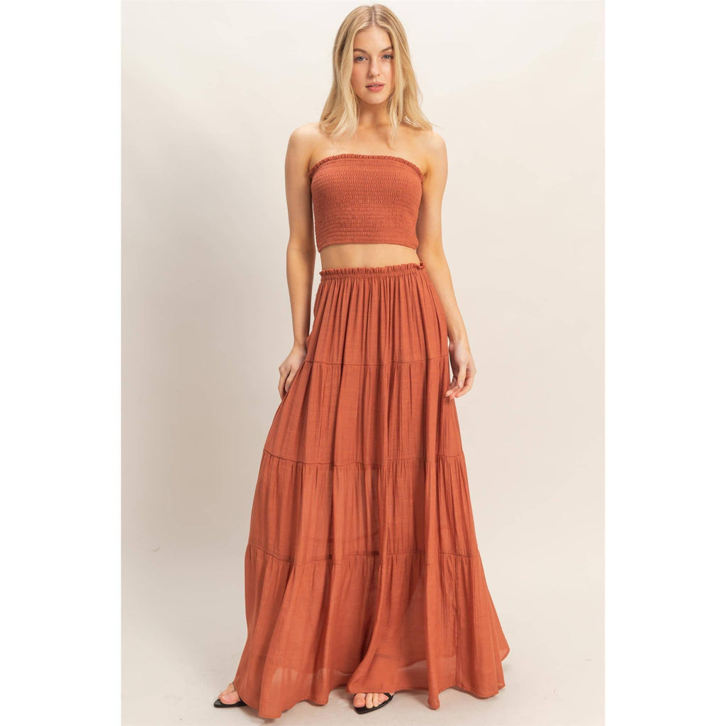 Tiered Skirt: WHITE / S-M-L(2-2-2)