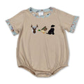 Short sleeves deer duck dog baby boy romper