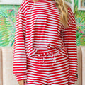 LM-STRIPE LONGSLEEVE TOP-RED