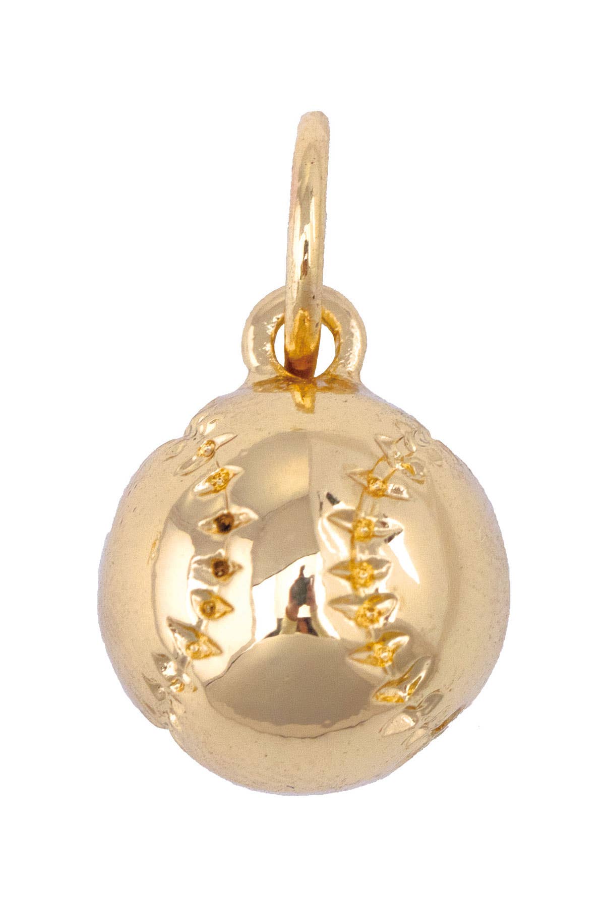 Golden Baseball Charm in Shiny Gold