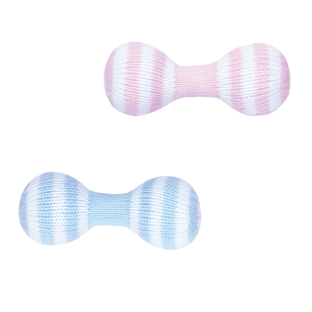 Dumbbell Hand-Knit Rattle - 2 Colors