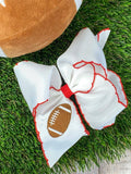 Football Embroidered Moonstitch Hair Bow | Clip or Headband