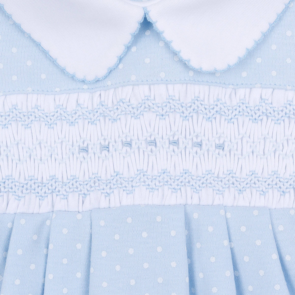 Luca's Classics Smocked Footie - Light Blue