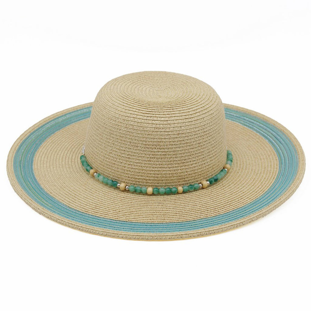 Beaded Band Summer Straw Sun Hat