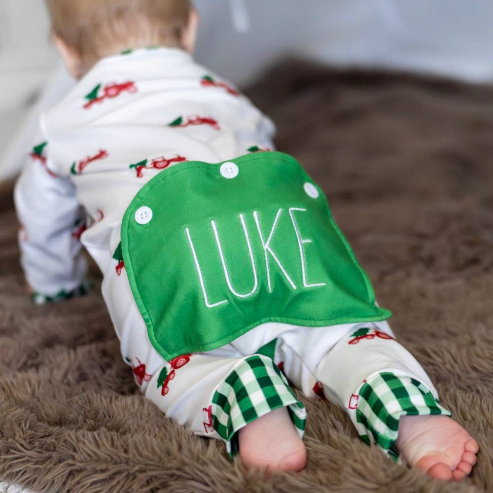 Christmas 2025 Pajamas - Baby Buttflap - Christmas Tractors