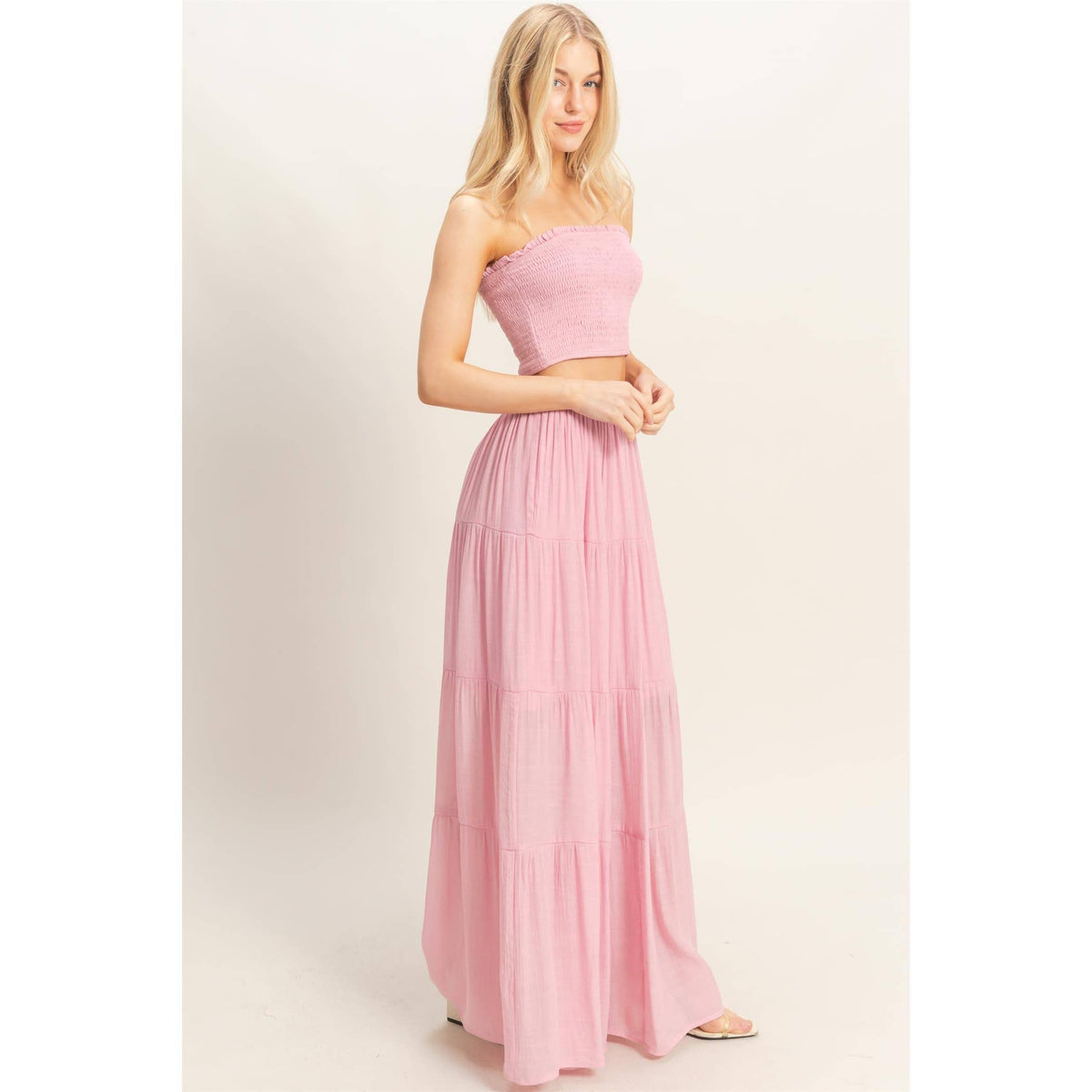 Tiered Skirt: WHITE / S-M-L(2-2-2)