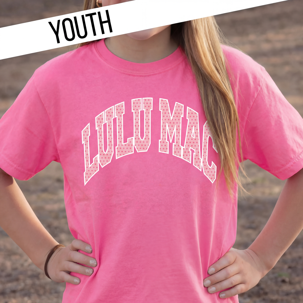 LULUMAC Dot Neon Pink Youth Comfort Colors Tee