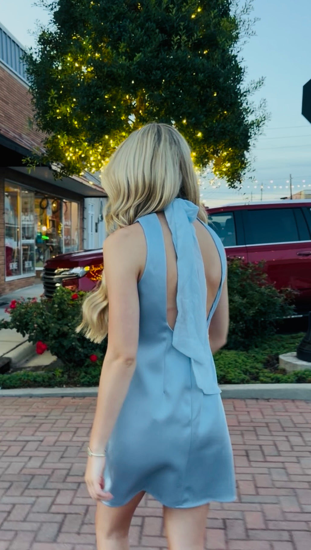 Dusty Blue Mini Dress