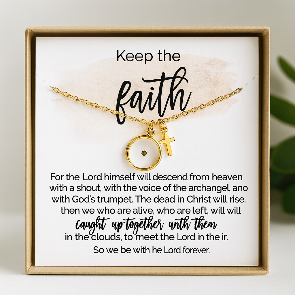 Mustard Seed Necklace • Faith Necklace with Scripture Card: Yellow Gold / Necklace & Card Only