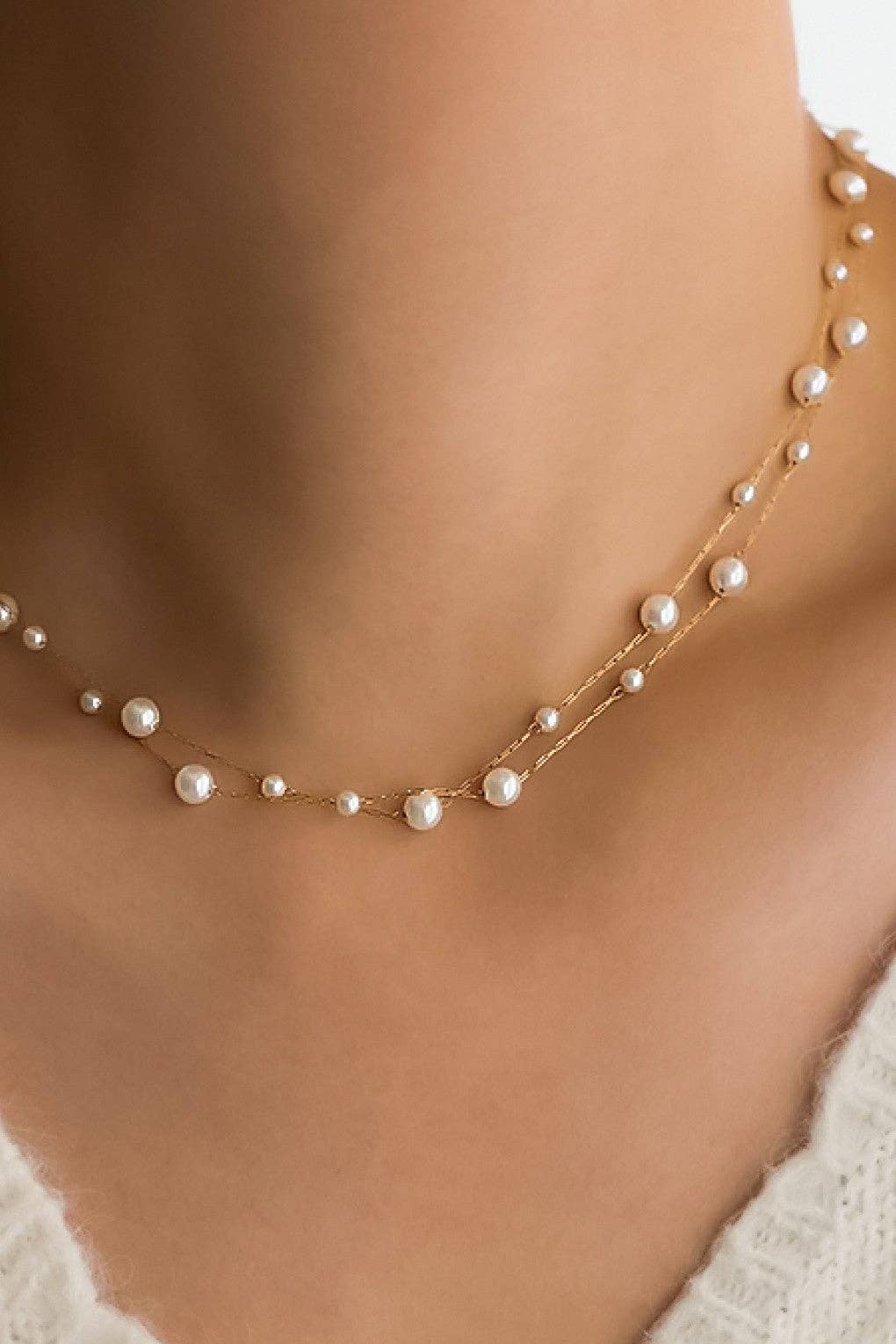 18K Gold Plated Waterproof Stainless Steel Chain Necklace - 7536
