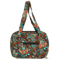 Bible Cover Brown Floral Quilted Large