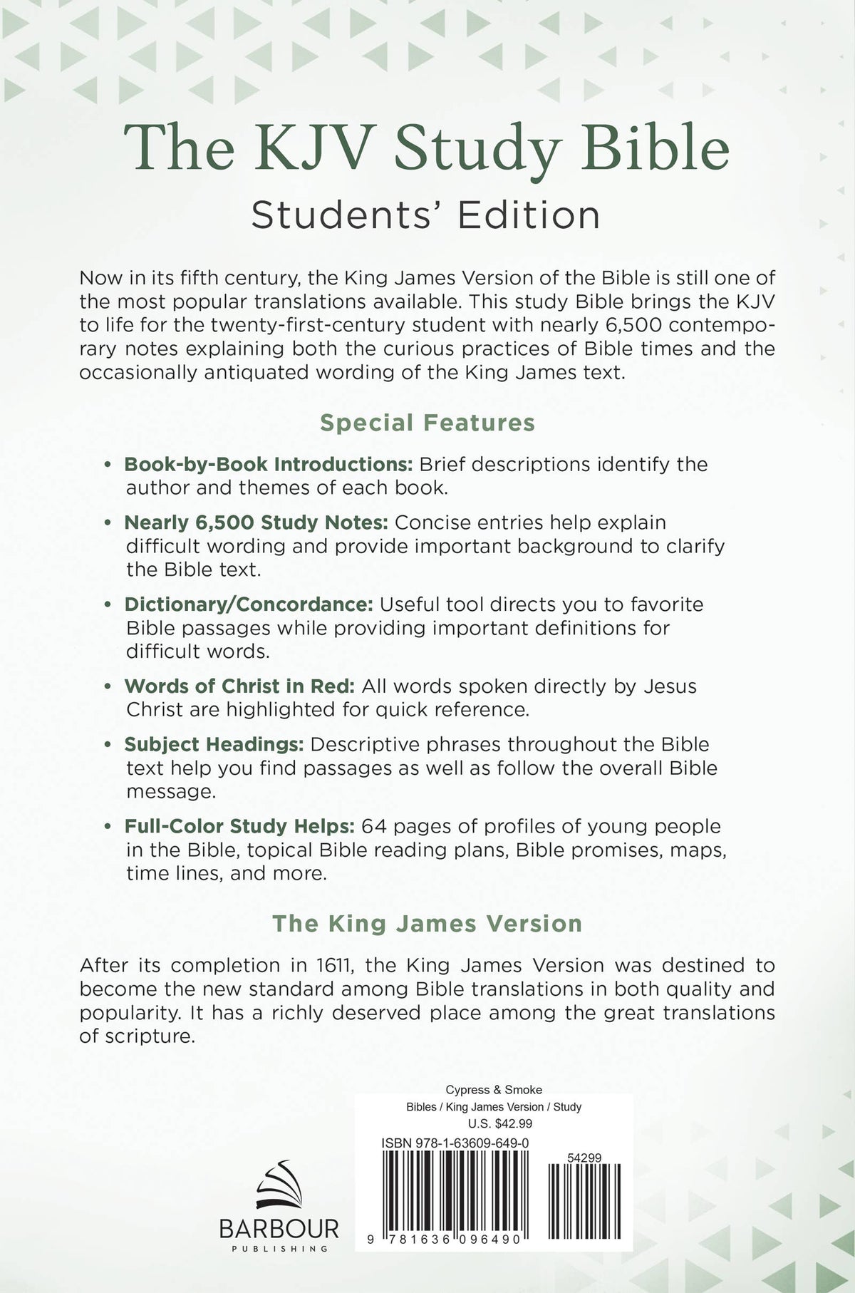 The KJV Study Bible, Students' Edition [Cypress & Smoke]