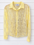 Lemon Lace Button-Up Blouse