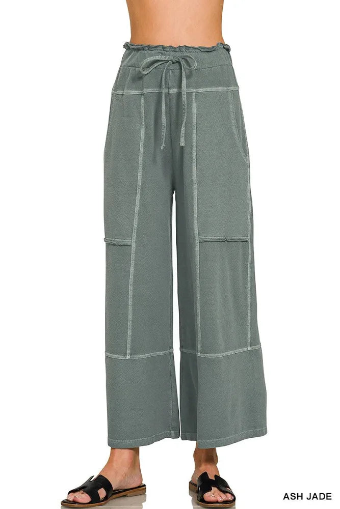 Ash Jade Wide Legged Zenana Pants