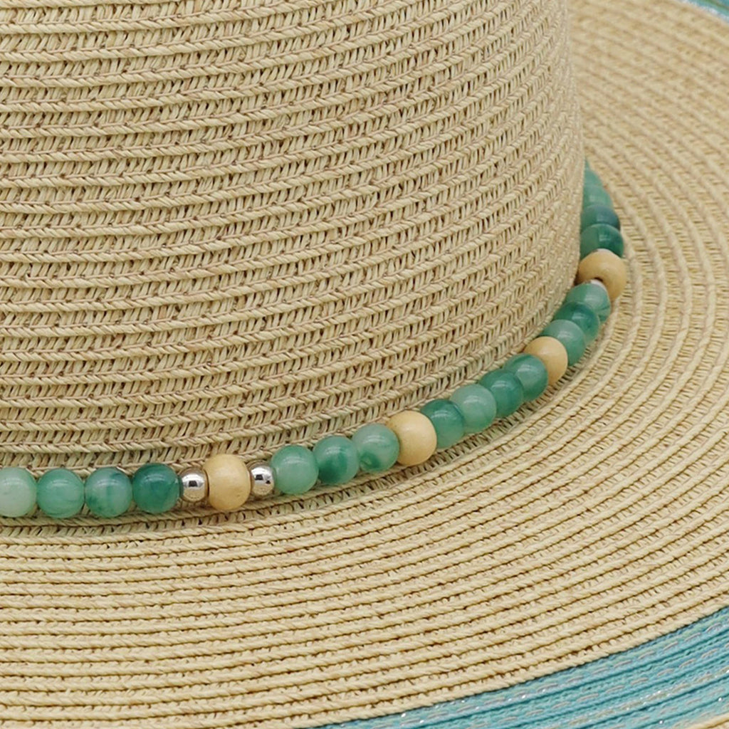 Beaded Band Summer Straw Sun Hat