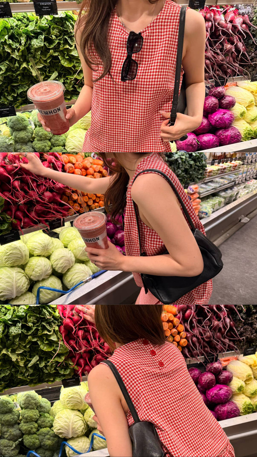 Gingham Checkered Sleeveless Top And Skort Set