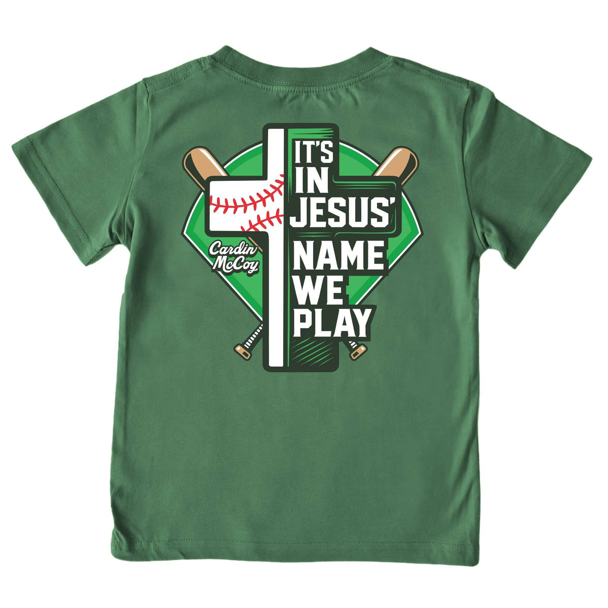 Kids' In Jesus Name Baseball Short-Sleeve Tee