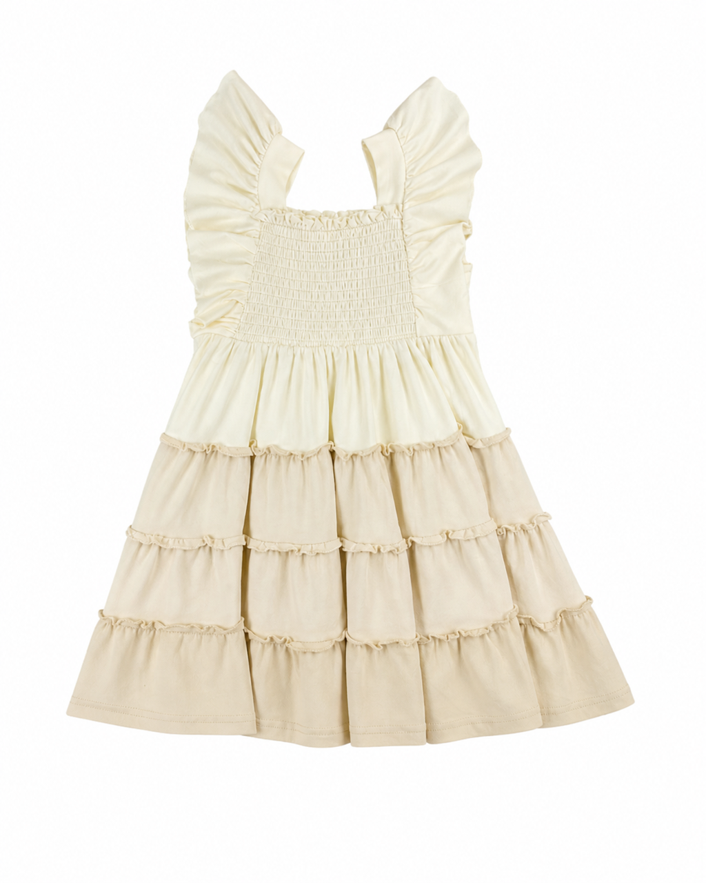 Sugar Cookie Tiered Dress | Girls Cream & Neutral Ruffle Twirl Dress