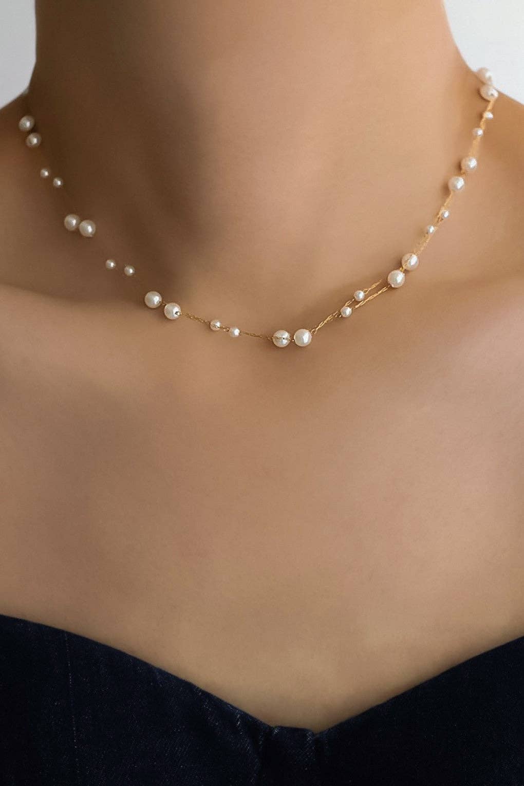 18K Gold Plated Waterproof Stainless Steel Chain Necklace - 7536