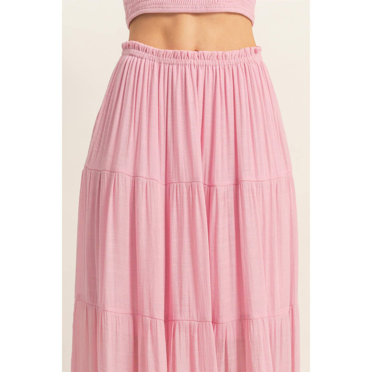 Tiered Skirt: ORANGE RED / S-M-L(2-2-2)